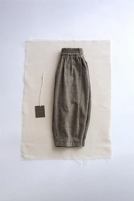 TIMELESZ – GINGHAM BALLOON FIT PANTS