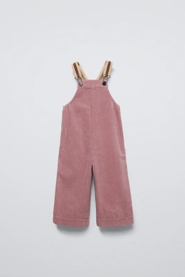 CORDUROY OVERALLS WITH CONTRASTING STRAPS