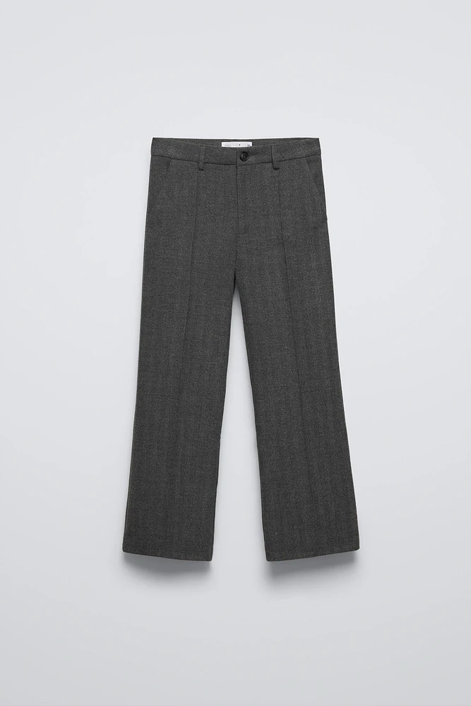 HERRINGBONE FLARED PANTS