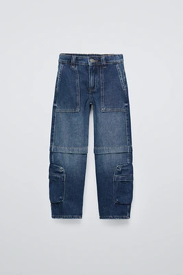 WIDE LEG MULTI-CARGO JEANS