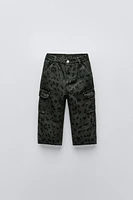 ANIMAL PRINT CARGO PANTS