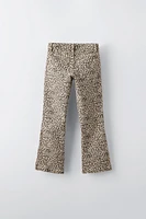 ANIMAL PRINT FLARED JEANS