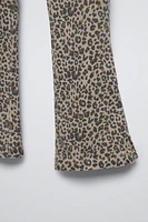 ANIMAL PRINT FLARED JEANS