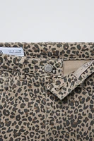 ANIMAL PRINT FLARED JEANS