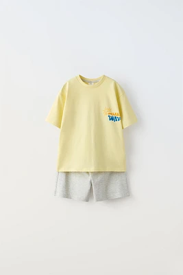 6-14 YEARS/ “WAVES” T-SHIRT AND SHORTS MATCHING SET