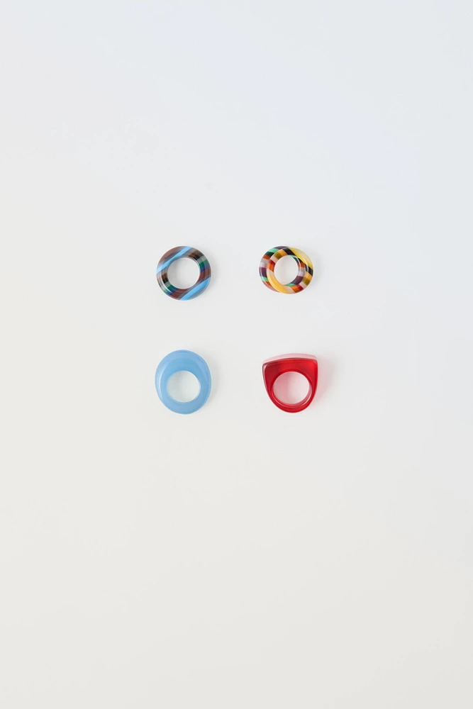 FIVE-PACK OF RESIN RINGS