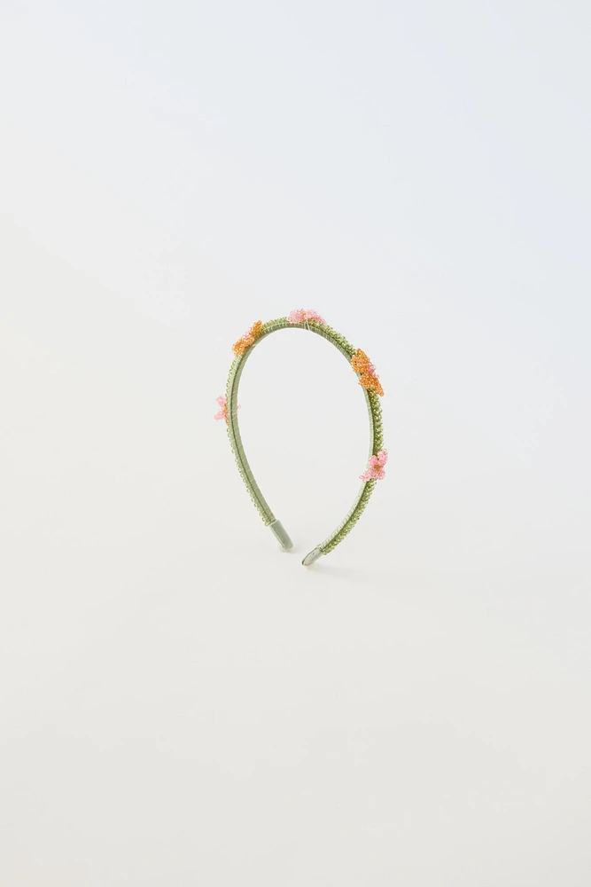 BEADED FLORAL HEADBAND