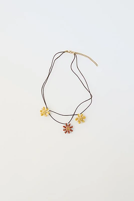 FLOWER CORD NECKLACE