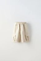 LINEN CARGO SHORTS