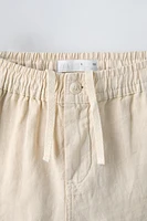 LINEN CARGO SHORTS