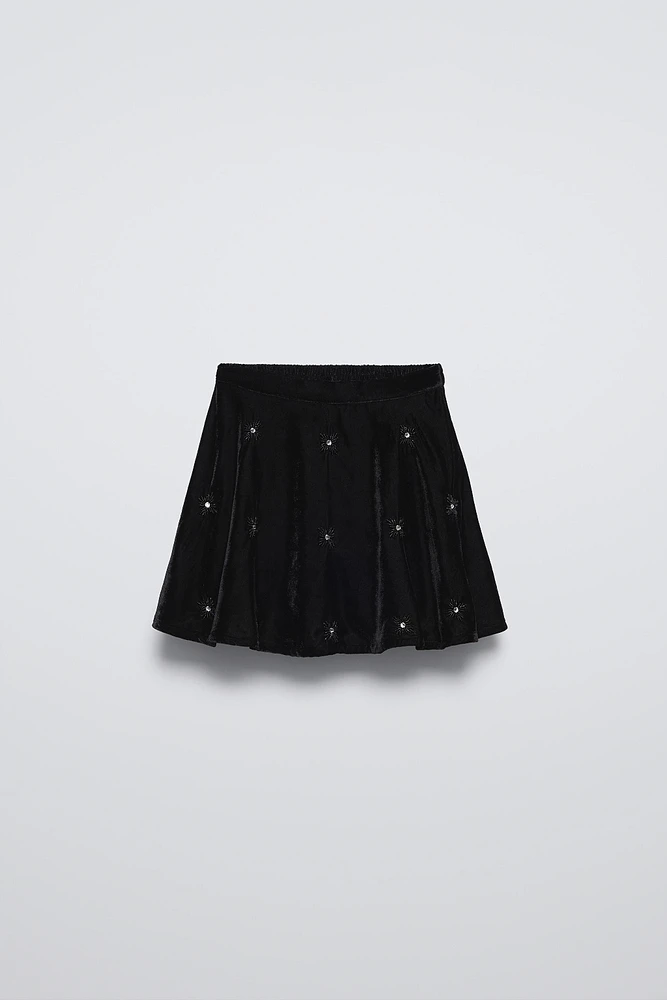 VELVET BEADED SKIRT