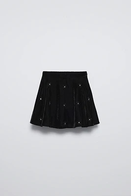 VELVET BEADED SKIRT