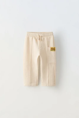 PLUSH PANTS WITH LABEL