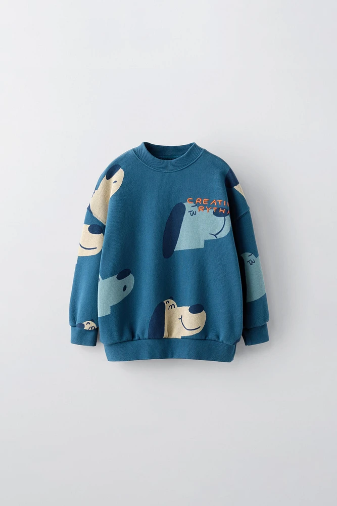 DOG PRINT SWEATSHIRT