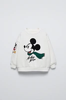 MICKEY MOUSE AND FRIENDS © DISNEY EMBROIDERED FLOCKED SWEATSHIRT