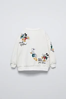 MICKEY MOUSE AND FRIENDS © DISNEY EMBROIDERED FLOCKED SWEATSHIRT