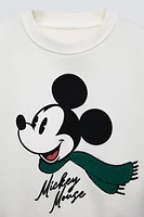 MICKEY MOUSE AND FRIENDS © DISNEY EMBROIDERED FLOCKED SWEATSHIRT