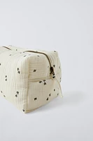 MUSLIN TOILETRY BAG WITH BIRDS