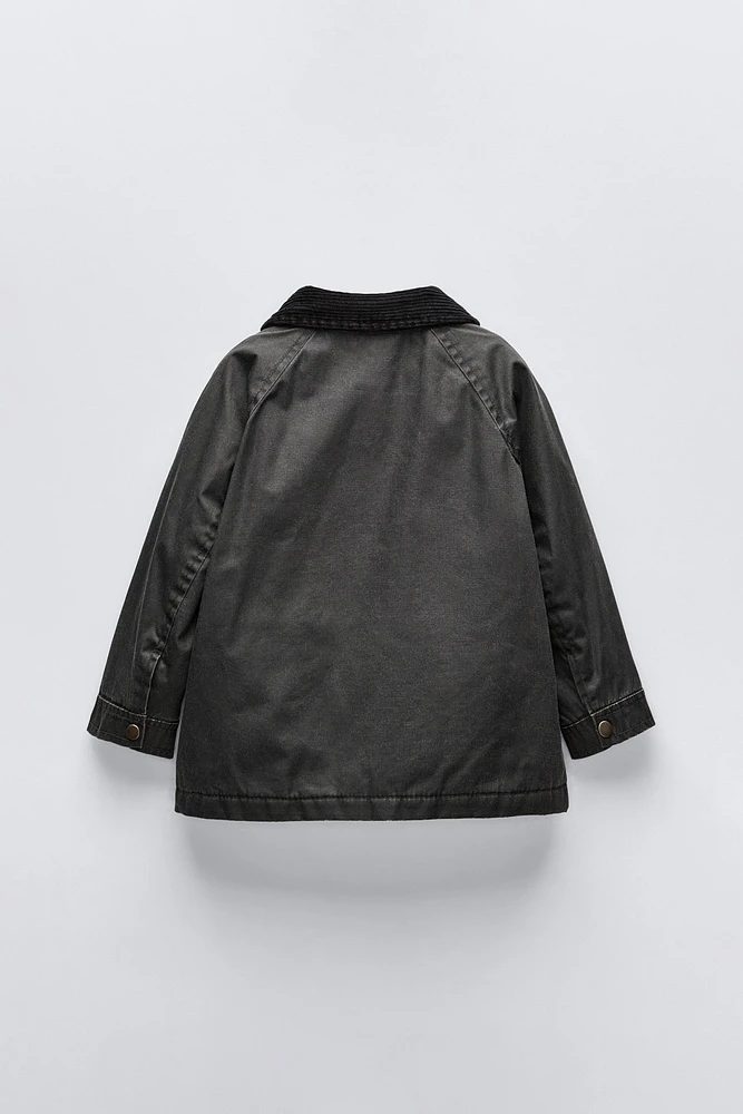 CORDUROY COLLAR WAXED JACKET