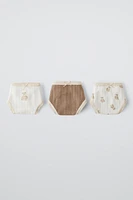 6- YEARS/ THREE-PACK OF POINTELLE BEAR UNDERWEAR