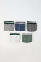 6- YEARS/ FIVE-PACK OF STRIPED BOXERS