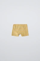 6-14 YEARS/ THREE-PACK OF STRIPED BUTTONED BOXERS