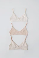 9-14 YEARS/ THREE-PACK OF PRINTED BRALETTES