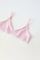 9-14 YEARS/ THREE-PACK OF STRUCTURED FLORAL BRALETTES