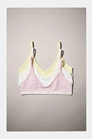 9-14 YEARS/ THREE-PACK OF STRUCTURED FLORAL BRALETTES