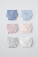 6-14 YEARS/ SIX-PACK OF RHINESTONE UNDERWEAR