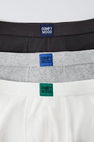 6-14 YEARS/ THREE-PACK OF RIB LABEL BOXERS