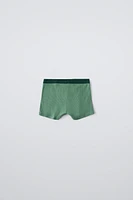 6-14 YEARS/ THREE-PACK OF RIB LABEL BOXERS