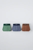 6-14 YEARS/ THREE-PACK OF RIB LABEL BOXERS