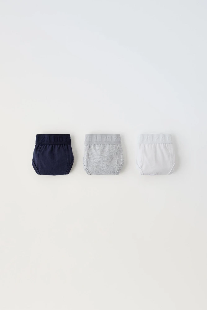 6-14 YEARS/ THREE-PACK OF TEXT UNDERWEAR