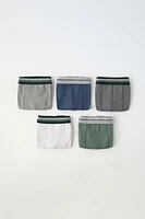 6- YEARS/ FIVE-PACK OF STRIPED BOXERS