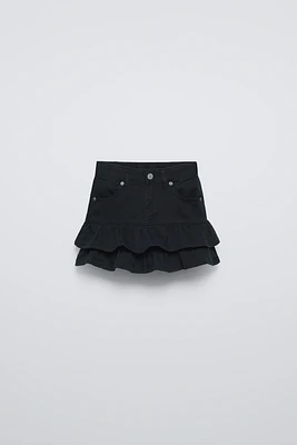 DENIM SKIRT WITH RUFFLES