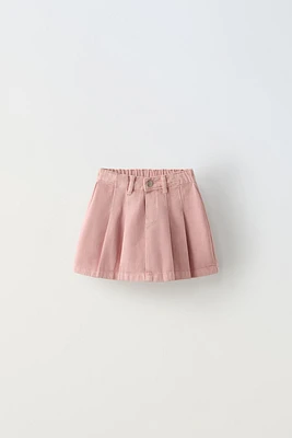 TWILL PLEATED SKIRT