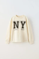 TEXT PRINT SWEATSHIRT AND PANTS MATCHING SET