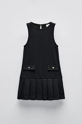 PANEL PLEATED PINAFORE DRESS