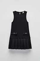 PANEL PLEATED PINAFORE DRESS