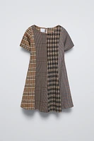 CONTRASTING CHECK DRESS