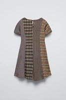 CONTRASTING CHECK DRESS