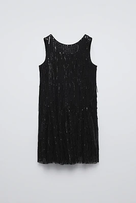 SEQUIN DRESS WITH FRINGE