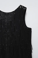 SEQUIN DRESS WITH FRINGE