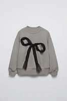 BOW SWEATSHIRT WITH TULLE