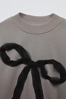 BOW SWEATSHIRT WITH TULLE