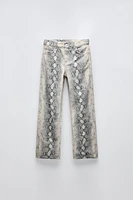 STRAIGHT LEG SNAKE PRINT JEANS