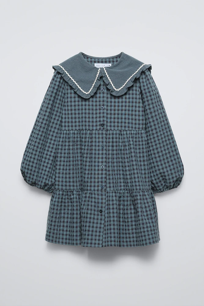 PLAID PETER PAN COLLAR DRESS