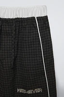 CHECKERED DOUBLE WAISTBAND PANTS