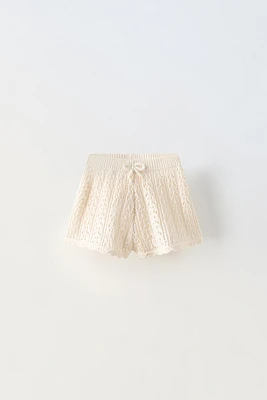 CROCHET BOW SHORTS